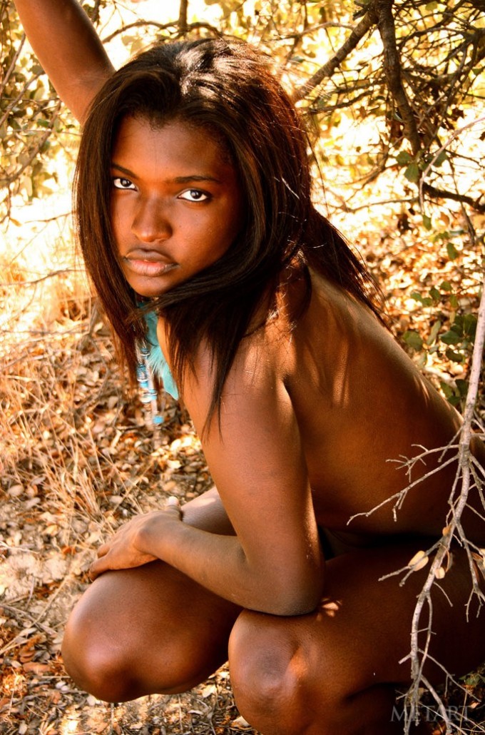 Hot African honey posing in the wild