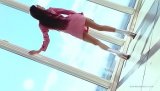 Lovely young brunette having beautiful face is demonstrating her awesome solo skills next to the big window. You will fall in love with her sweet body.