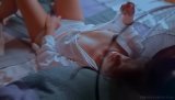 Join passionate brunette wearing white lingerie and having natural tits. She is masturbating her shaved pussy laying in her comfortable bed.