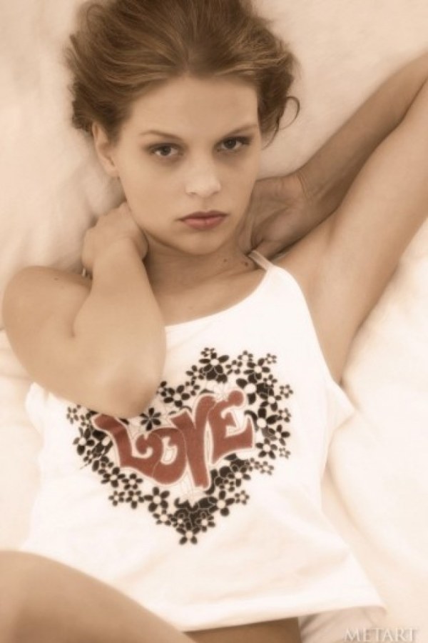 Eva A – Perfect girl on her white sheets
