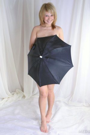 Hot blonde darling with a umbrella photo 7