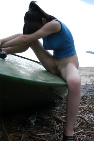Young chick showing off outdoors photo 7