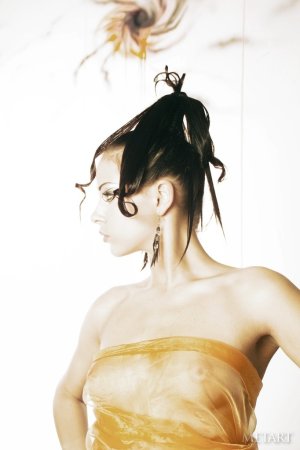 Skinny girl with a funny haircut photo 13