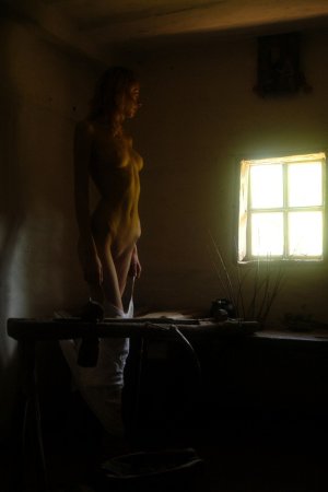 Skinny girl demonstrates her beauty photo 11