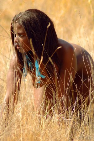 Ebony model in a sexy necklace photo 16