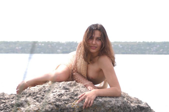 Super hot young darling posing in nature photo 19
