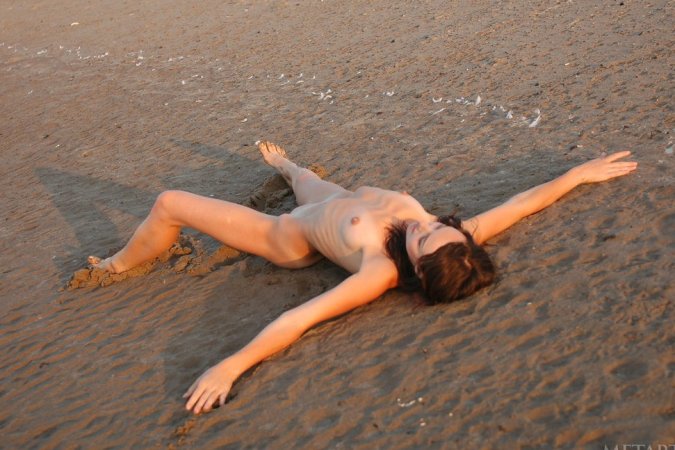 Showing off small boobies at the lake photo 6