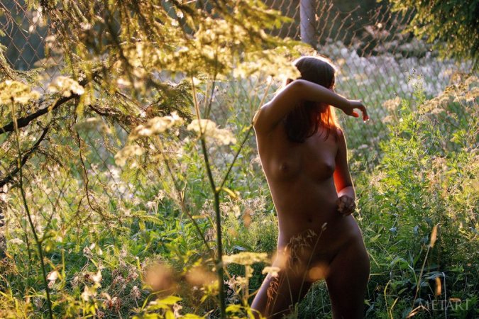 Natural beauty posing in the forest photo 10