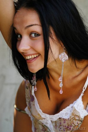 Skinny girl posing in her yard photo 15