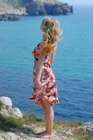 Sexy babe posing at a high mountain photo 5