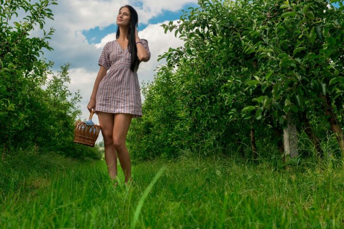 Masturbating cutie with a fruit basket photo 5