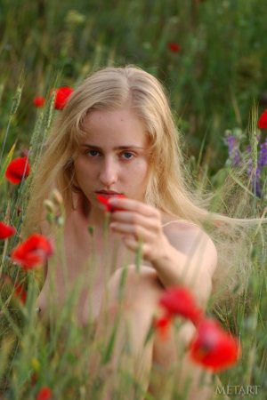 Picking some flowers in the nude photo 2
