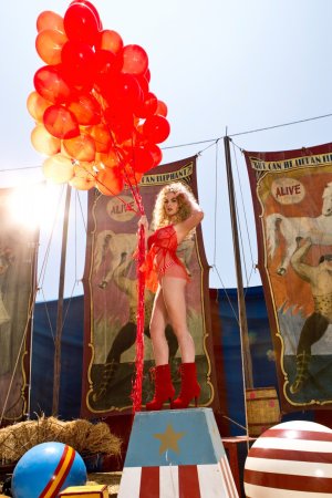 Marvelous babe is posing in circus photo 11