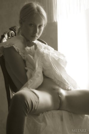 Blonde girl in a black and white posing scene photo 13