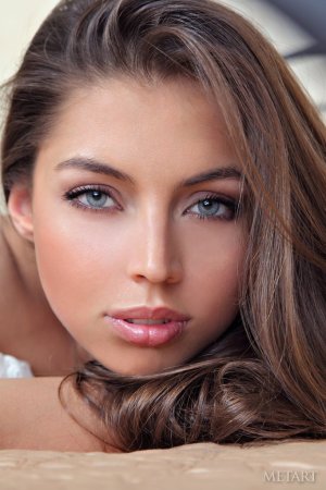 Blue eyed beauty with a perfect face is posing photo 6