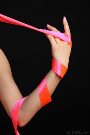 Fit ribbon dancer gets naked and smiles photo 6