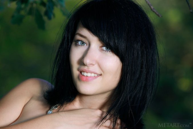 Pretty teen with tan lines gives a hot smile photo 10