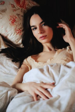 Brunette finds her total satisfaction in bed photo 20