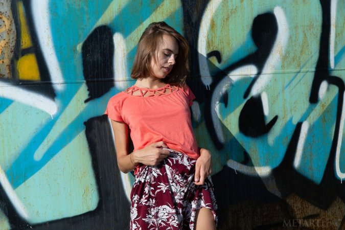 Skinny hottie undresses on an isolated places tour photo 2