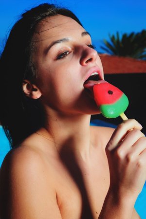 Chick performs a passionate show with an ice-cream photo 19