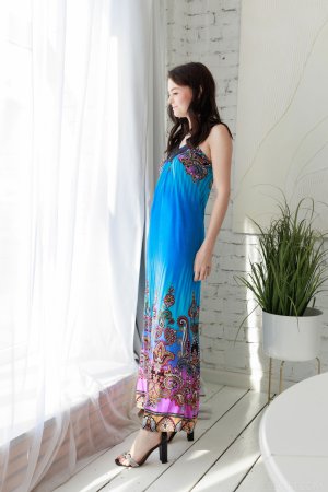 Eva Melly solo teased from beneath her flowing dress photo 1